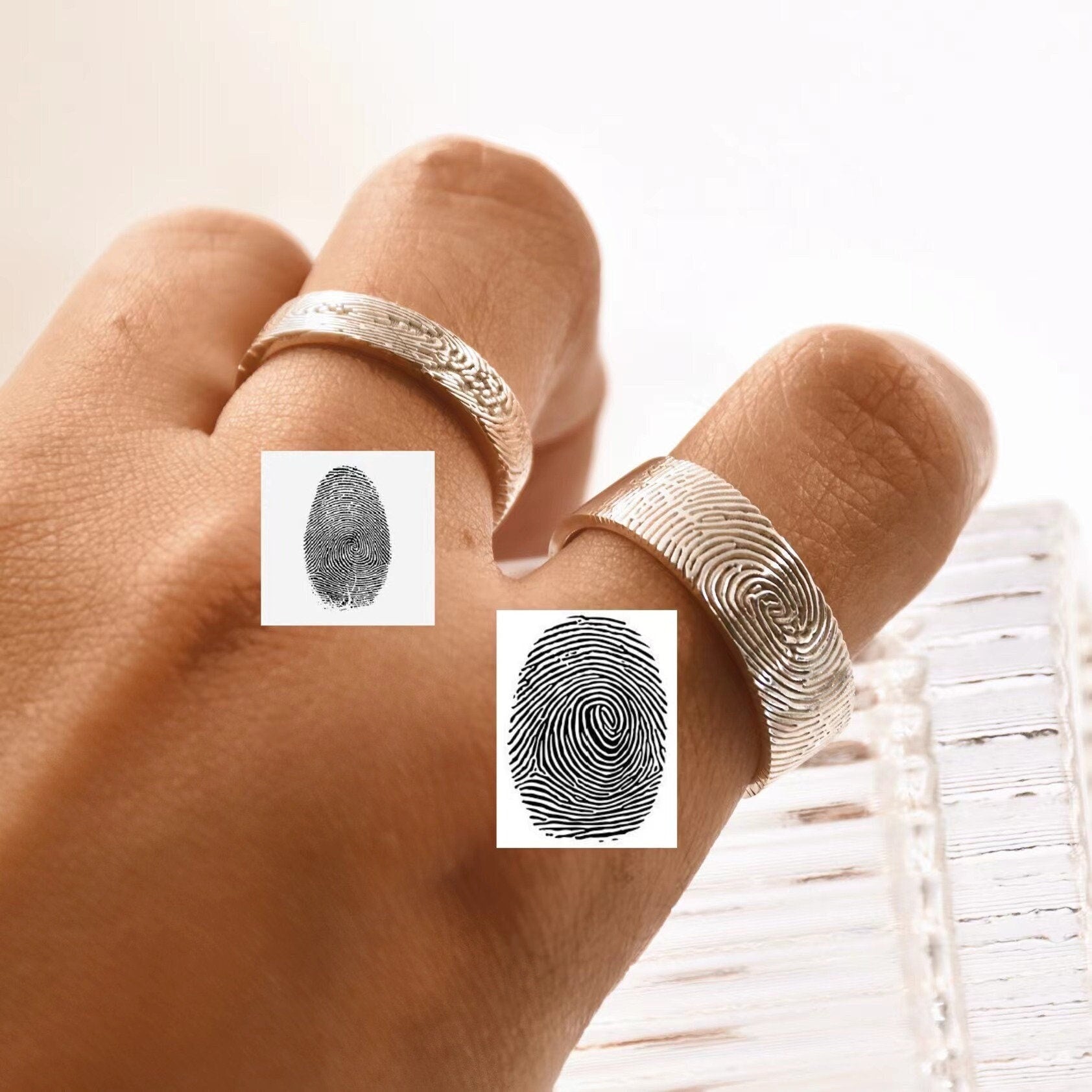 Actual Fingerprint Ring • Dog Nose Print Ring • Eternity Ring • Promise Ring • Customized Ring • Memorial Gift • Mother's day gift • Father's Day Gift